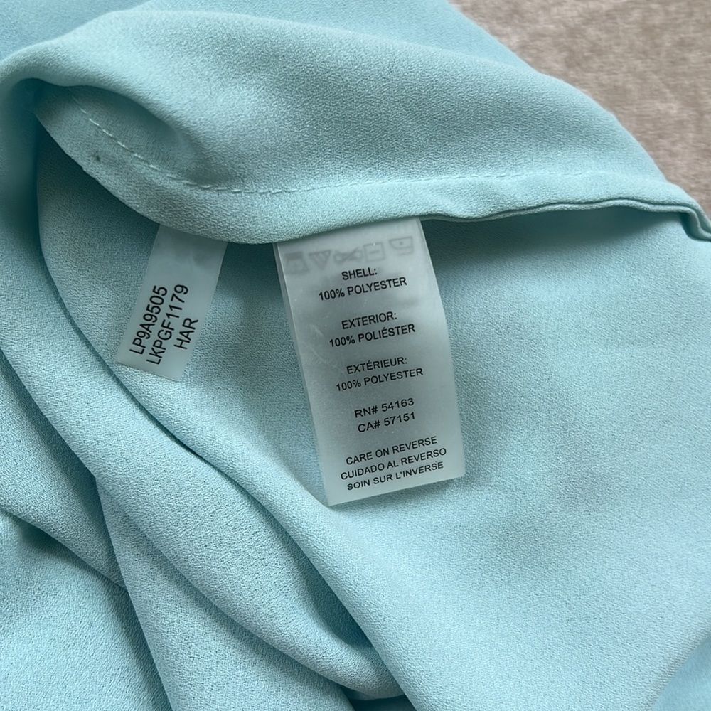 *Karl Lagerfeld* Paris Sz 1X Seafoam Green Embroidered Puff Sleeve Lace Tunic - Picture 7 of 11
